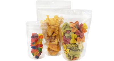 Crystal Clear Snack Pack Stand Up Pouches