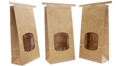 100% Recycled Paper Bags with Window